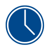 blue and white clock